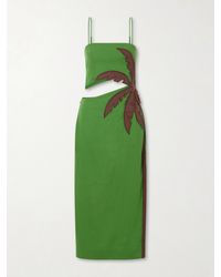FARM Rio - Cut-Out Linen-Blend Midi Dress - Lyst