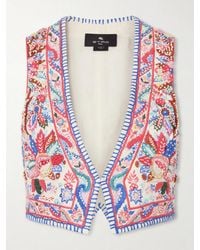 Etro - Embroidered Cotton Vest - Lyst