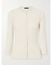 Gucci - Lace-Trimmed Pointelle-Knit Wool Cardigan - Lyst