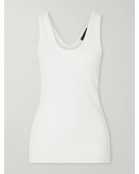 Tibi - Ribbed Stretch-Cotton Cut-Out Tank - Lyst