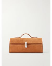 SAVETTE - Slim Symmetry Pochette Suede Top Handle Bag - Lyst