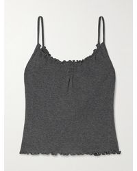 Deiji Studios - Flounce Shirred Cotton And Wool-Blend Tank - Lyst