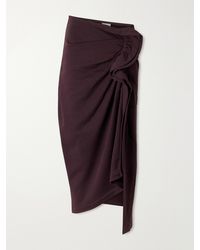Dries Van Noten - Draped Cotton-Jersey Midi Skirt - Lyst