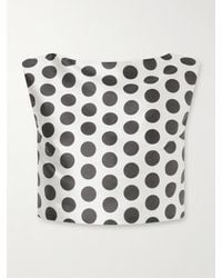 D'Estree - Richard Cropped Polka-Dot Satin Top - Lyst