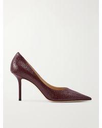 Jimmy Choo - Love 85 Crackled-Leather Pumps - Lyst