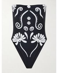 Cala De La Cruz - Lore Strapless Floral-Print Swimsuit - Lyst