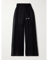 Lisa Marie Fernandez - Hose Mit Weitem Bein Aus Gaze Aus Einer Leinenmischung - Lyst