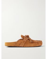 Isabel Marant - Malvin Leather-Trimmed Suede Mules - Lyst