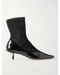 Jacquemus - The Tourni Ankle Boots Aus Veloursleder Und Glanzleder - Lyst
