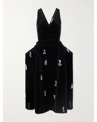 JW Anderson - Embellished Padded Cotton-Velvet Midi Dress - Lyst