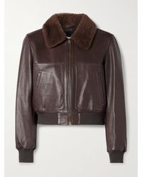 Nili Lotan - Tom Shearling-Trimmed Leather Jacket - Lyst