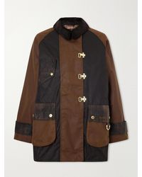 Barbour - Felton Corduroy-Trimmed Waxed Cotton-Canvas Jacket - Lyst