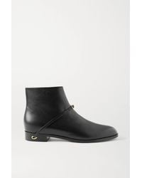 Jennifer Chamandi Gianni Leather Ankle Boots - Black