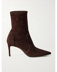 Stuart Weitzman - Stuart Ankle Boots Aus Veloursleder - Lyst