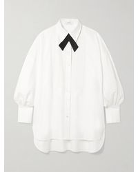 JOSEPH - Ferrus Grosgrain-Trimmed Pintucked Cotton Oxford Shirt - Lyst