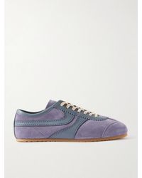 Dries Van Noten - Leather-Trimmed Suede Sneakers - Lyst
