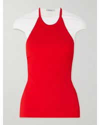Ferragamo - Two-Tone Layered Ribbed Jersey Tank And T-Shirt Set - Lyst