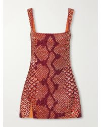 Clio Peppiatt - Medusa Embellished Stretch-Mesh Mini Dress - Lyst