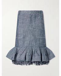 Jacquemus - La Jupe Cabana Fringed Ruffled Denim Mid-Rise Skirt - Lyst