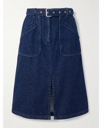 Dries Van Noten - Midi-Jeansrock Mit Gürtel - Lyst