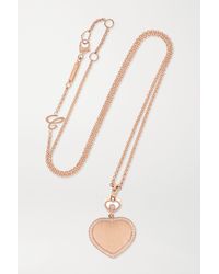 Chopard + 007 Happy Hearts Golden Hearts 18-karat Rose Gold Diamond Necklace - Metallic