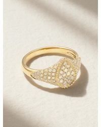 Yvonne Léon - 9-Karat Diamond Signet Ring - Lyst