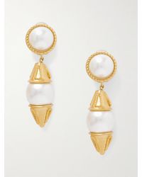 Sonia Petroff - Boucles D'Oreilles Clip En Métal Et Perles Synthétiques - Lyst