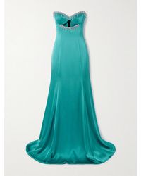 Sabina Bilenko - Strapless Cutout Crystal-Embellished Satin Gown - Lyst