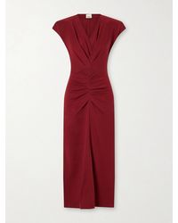 Isabel Marant - Nadra Gathered Cotton Midi Dress - Lyst