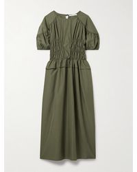 Cecilie Bahnsen - Betsy Shirred Recycled-Shell Midi Dress - Lyst