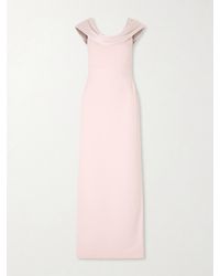 Solace London - Adele Draped Satin-Trimmed Crepe Maxi Dress - Lyst