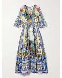 CAMILLA - Fitted-Waist Silk Maxi Dress - Lyst