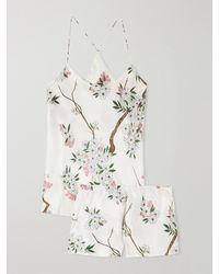 Olivia Von Halle - Bella Floral-Print Silk-Satin Pajama Set - Lyst