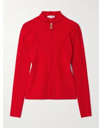 Victoria Beckham - Paneled Merino Wool-Blend Hoodie - Lyst