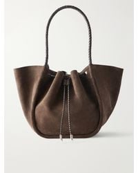 Proenza Schouler - Large Ruched Leather-Trimmed Suede Tote - Lyst