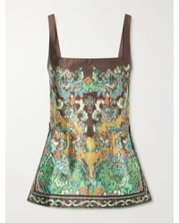 ALÉMAIS - Charlotte Printed Satin-Twill Blouse - Lyst
