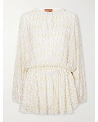 Missoni - Metallic Crochet-Knit Mini Dress - Lyst