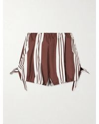 Posse - Rosie Knotted Striped Cotton-Poplin Shorts - Lyst