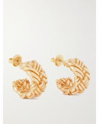 Bottega Veneta - Intrecciato-Plated Earrings - Lyst