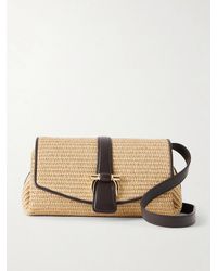 Ferragamo - Leather-Trimmed Woven Raffia Cross Body Bag - Lyst