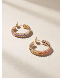 Faberge - Colours Of Love Cosmic Curve 18-Karat Rose Multi-Stone Hoop Earrings - Lyst