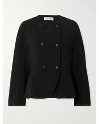 Max Mara - Fronda Double-Breasted Stretch-Crepe Peplum Jacket - Lyst