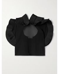 Co. - Crepe De Chine And Pleated Poplin Blouse - Lyst