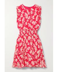 Jason Wu Ruffled Floral-print Silk-crepon Mini Dress - Pink