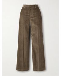Brunello Cucinelli - Cotton-Corduroy Wide-Leg Pants - Lyst