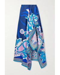 Emilio Pucci Samoa Printed Silk-satin Pareo - Blue