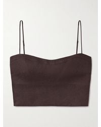 Adam Lippes - Bex Cropped Linen Top - Lyst