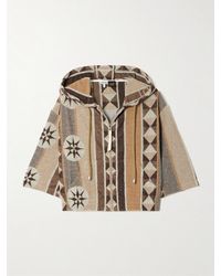 Loewe - Paula's Ibiza Cropped Jacquard-Woven Cotton-Blend Terry Hoodie - Lyst