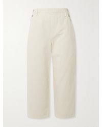 FRAME - Verkürzte Hose Mit Weitem Bein Aus Baumwoll-Twill Mit Knöpfen - Lyst