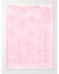 McQueen - Skull Print Silk-Chiffon Scarf - Lyst